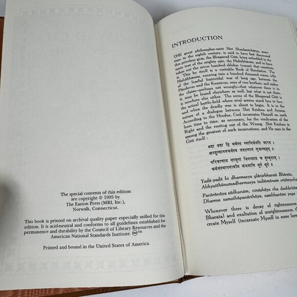 Bhagavad Gita Song Celestial • Edwin Arnold • Easton Press 1995 • Collector’s Ed - Picture 7 of 8